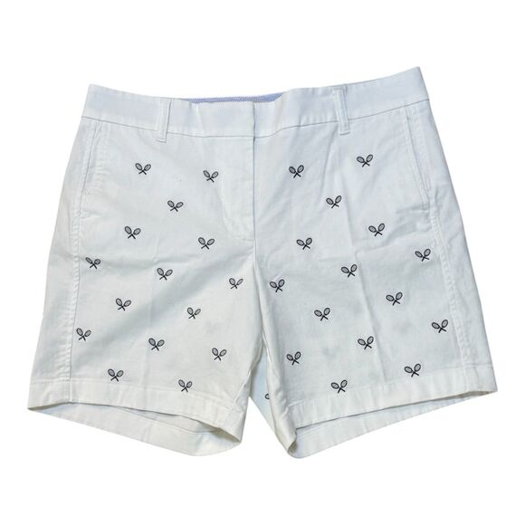 Pants - J. Crew White Embroidered Chino‎ Shorts WOMEN'S SZ 10 Tennis Preppy Country Club